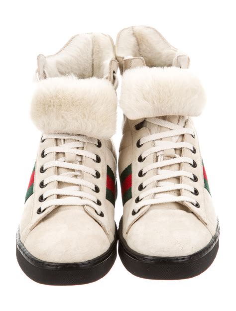 gucci fur sneakers men's|gucci tan sneakers.